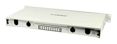 19-inch LWL-Patchpanel Spleisbox with 12 LSH(E2000APC) simplex OS2 singlemode ports, light grey front panel in rack-mount