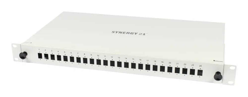 LWL-Patchpanel Spleisbox,19", 6xLSH(E2000APC)-Simplex-Buchsen, OS2, 9/125u Singlemode, incl.Pigtails, Lichtgrau, Synergy 21 LWL-Patchpanel Spleisbox,19", 6xLSH(E2000APC)-Simplex-Buchsen, OS2, 9/125u Singlemode, incl.Pigtails, Lichtgrau, Synergy 21
