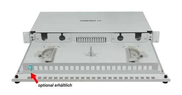 LWL-Patchpanel 18xLC-Duplex-Buchsen, 19", OM3, 50/125u Multimode, Lichtgrau, Synergy 21