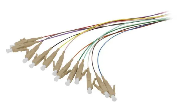 LWL-Patchpanel Spleisbox,19", 12xLC-Duplex-Buchsen, OM4, 50/125u Multimode, incl.Pigtails, Lichtgrau, Synergy 21