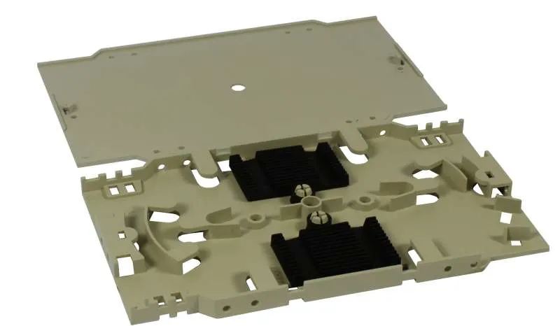 LWL-Patchpanel Spleisbox,19", 12xLC-Duplex-Buchsen, OM4, 50/125u Multimode, incl.Pigtails, Lichtgrau, Synergy 21