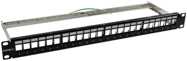 Keystone, Modulträger, 19"Patchpanel für 24xTP-Modul,  1HE(t152mm), Schwarz, Synergy 21