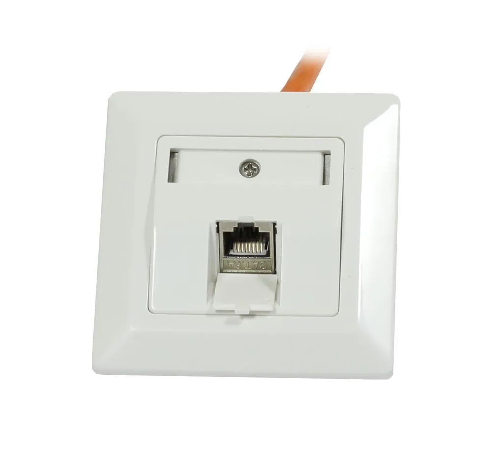 Dosen TP,UP,1-fach(Eckiger Außenrahmen),CAT6A, Keystone, groß, Reinweiss, Synergy 21