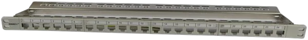 Keystone, Modulträger, 19"Patchpanel für 24xTP-Modul, 0,5HE, Lichtgrau, Synergy 21