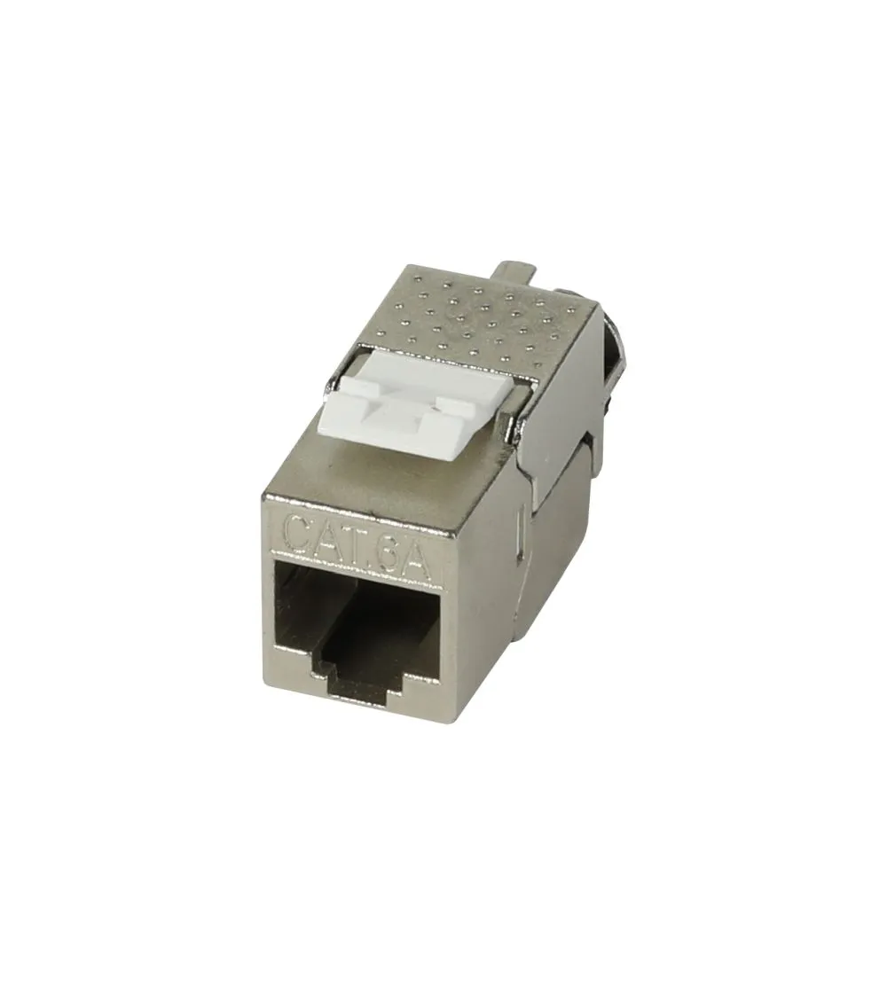 Patch Panel 12xTP, CAT6A, incl.Keystone, Slim-line mit Kabelklemme, Aufputz Metall, Lichtgrau, Synergy 21