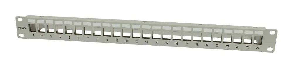 Patch Panel 24xTP,CAT6A, incl.Keystone groß, 19", 1HE(t 94mm), Lichtgrau, Synergy 21 Patch Panel 24xTP,CAT6A, incl.Keystone groß, 19", 1HE(t 94mm), Lichtgrau, Synergy 21