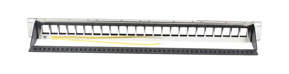 Patch Panel 24xTP,CAT6A, incl.Keystone Slim-line/Short 3P, 19", 1HE(t 94mm), Schwarz, Synergy 21 Patch Panel 24xTP,CAT6A, incl.Keystone Slim-line/Short 3P, 19", 1HE(t 94mm), Schwarz, Synergy 21