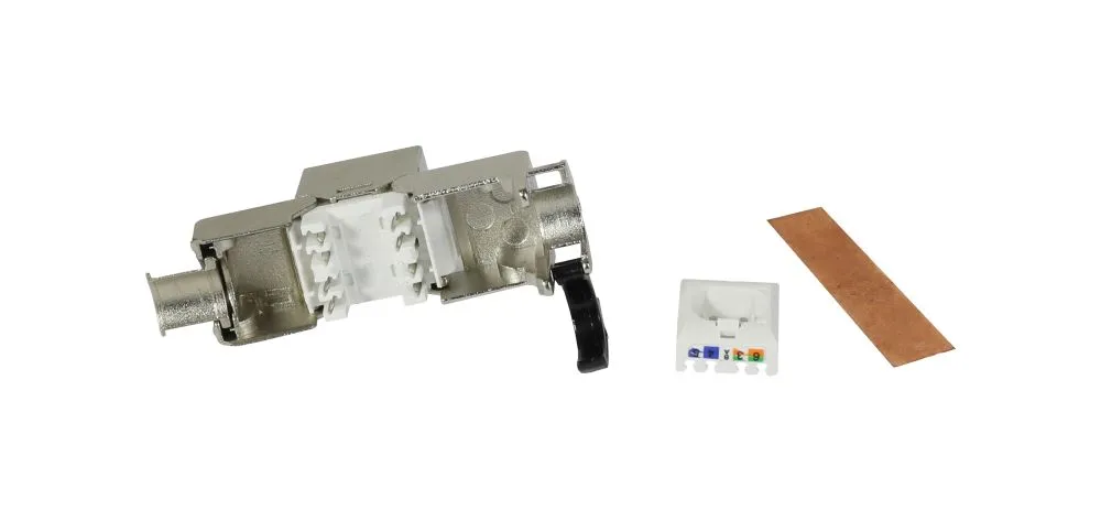 Patch Panel 24xTP,CAT6A, incl.Keystone Slim-line mit Kabelklemme, 19", 1HE(t 94mm), Schwarz, Synergy 21
