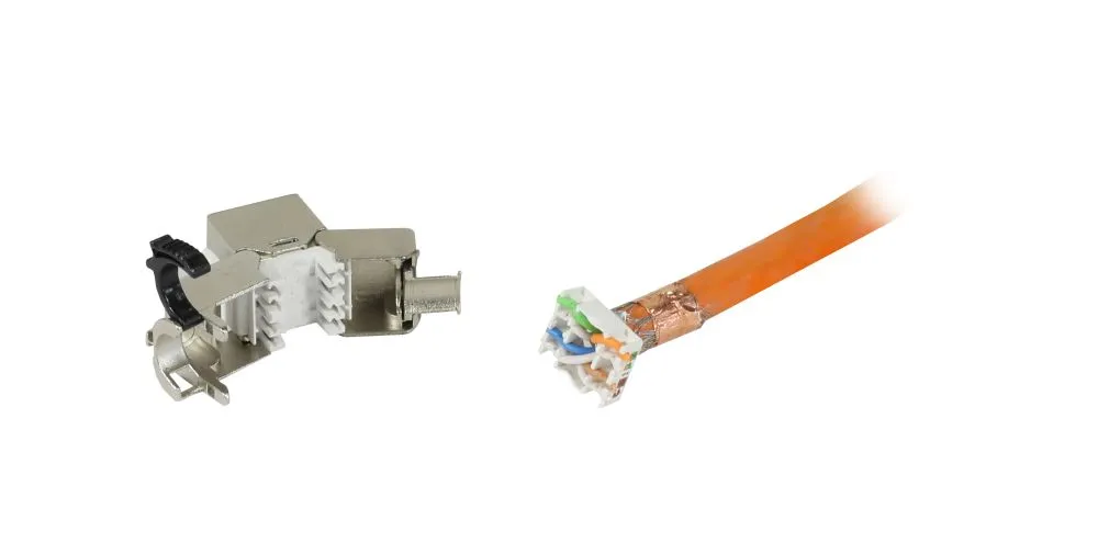 Patch Panel 24xTP,CAT6A, incl.Keystone Slim-line mit Kabelklemme, 19", 1HE(t 94mm), Schwarz, Synergy 21