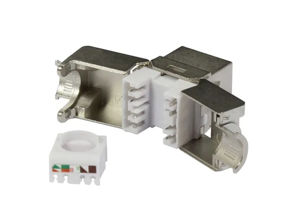 Patch Panel 48xTP,CAT6A, incl.Keystone Slim-line/Komponent getestet, 19", 1HE(t95mm), Lichtgrau, Synergy 21