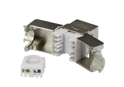 Patch Panel 48xTP,CAT6A, incl.Keystone Slim-line/Komponent getestet, 19", 1HE(t95mm), Lichtgrau, Synergy 21