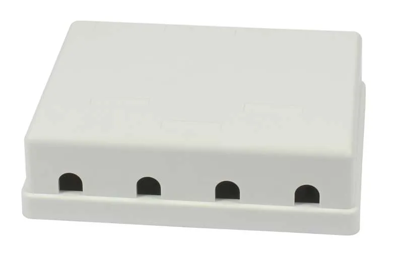 Patch Panel  4xTP, CAT6A, incl.Keystone Short mit Kabelklemme 20mm, Aufputz ABS, Weiss, Synergy 21