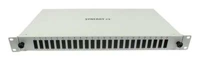 LWL-Patchpanel 18xSC-Duplex-Buchsen, 19", OS2, 9/125u Singlemode, Lichtgrau, Synergy 21