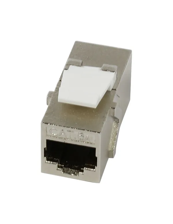 Patch Panel  4xTP-TP(Kupplung),CAT6A, incl.Keystone Slim-line, Aufputz Metall, Lichtgrau, Synergy 21