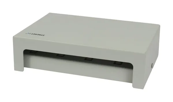 Patch Panel  8xTP, CAT6A, incl.Keystone, Slim-line/Komponent getestet, Aufputz Metall, Lichtgrau, Synergy 21