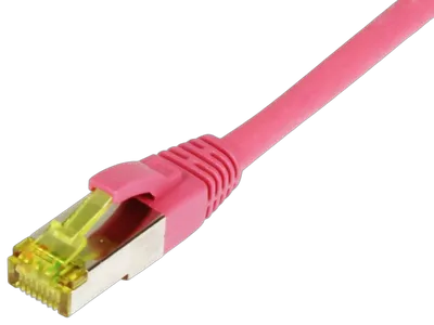Patchkabel RJ45, CAT6A 500Mhz, 0.15m, magenta, S-STP(S/FTP), TPE/LSZH(Ultraflex), AWG26, mit CAT7 Rohkabel, Synergy 21