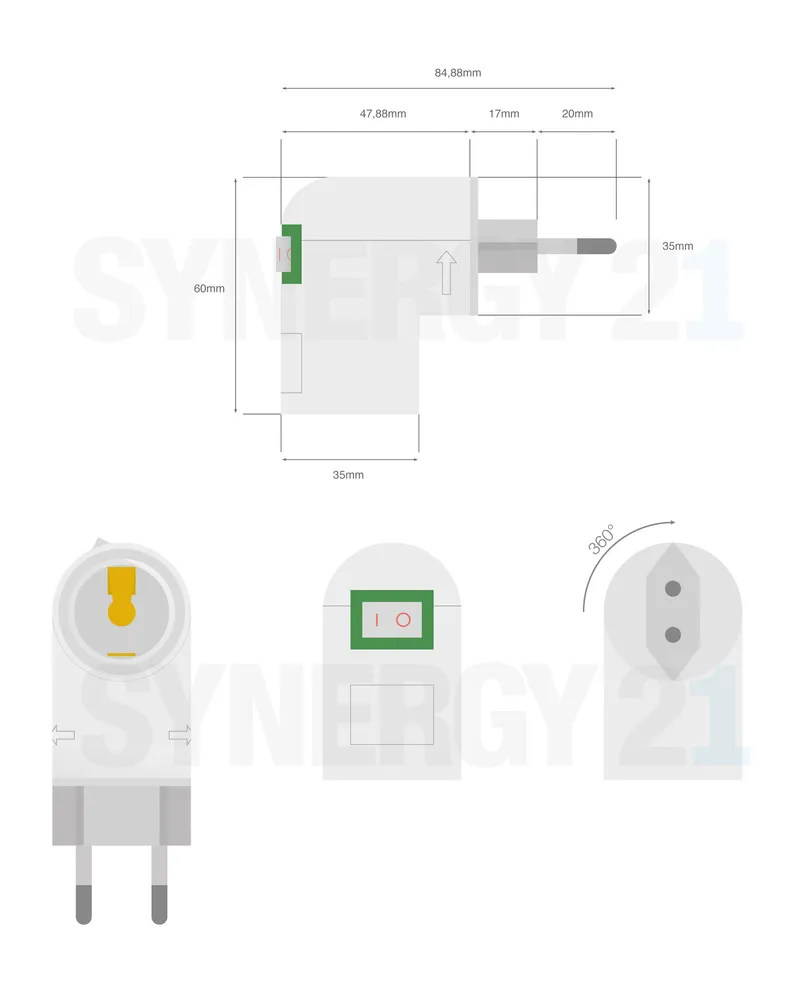 Synergy 21 LED Adapter / Fassung für LED-Leuchtmittel PP->E27