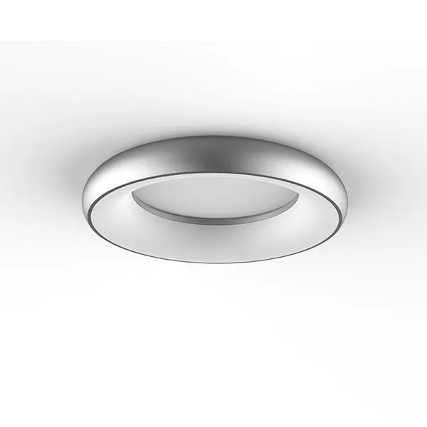 Luminaire LED Synergy 21 Rundleuchte Donut ww argent 35w, anneau métallique circulaire avec diffuseur blanc translucide Luminaire LED Synergy 21 Rundleuchte Donut ww argent 35w, anneau métallique circulaire avec diffuseur blanc translucide