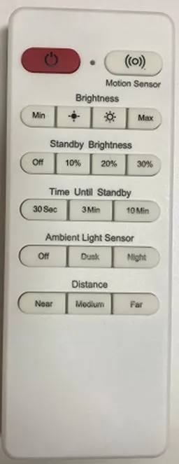 Télécommande Synergy 21 LED Theia IP54 avec bouton rouge marche/arrêt, réglages luminosité, capteur de mouvement et Télécommande Synergy 21 LED Theia IP54 avec bouton rouge marche/arrêt, réglages luminosité, capteur de mouvement et
