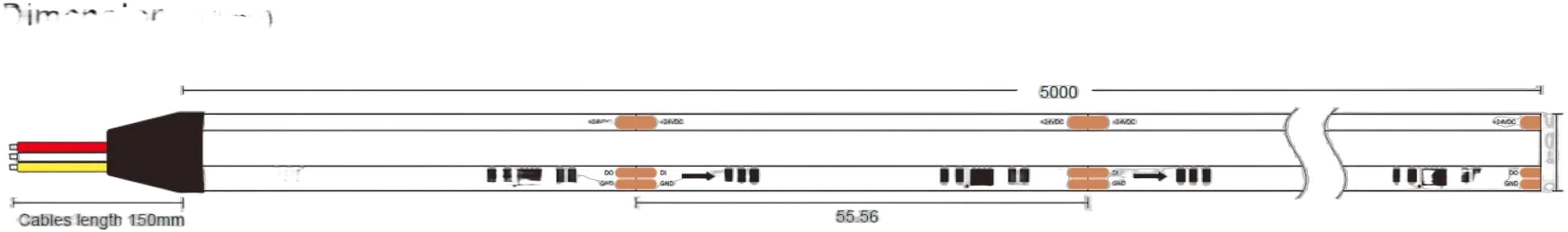 Synergy 21 LED Flex Strip COB - RGB-W pixel DC24V WS2814F IP67 2m