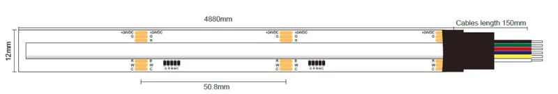 Synergy 21 LED Flex Strip COB - RGB-WW (RGB-CCT) DC24V 75W