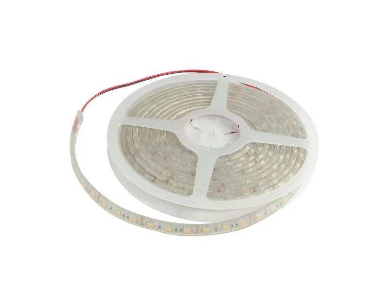 Synergy 21 LED Flex Strip 5050 60 WW DC12V 72W IP68 CRI>90 auf weißer Spule mit sichtbaren LED-Chips und Anschlusskabeln