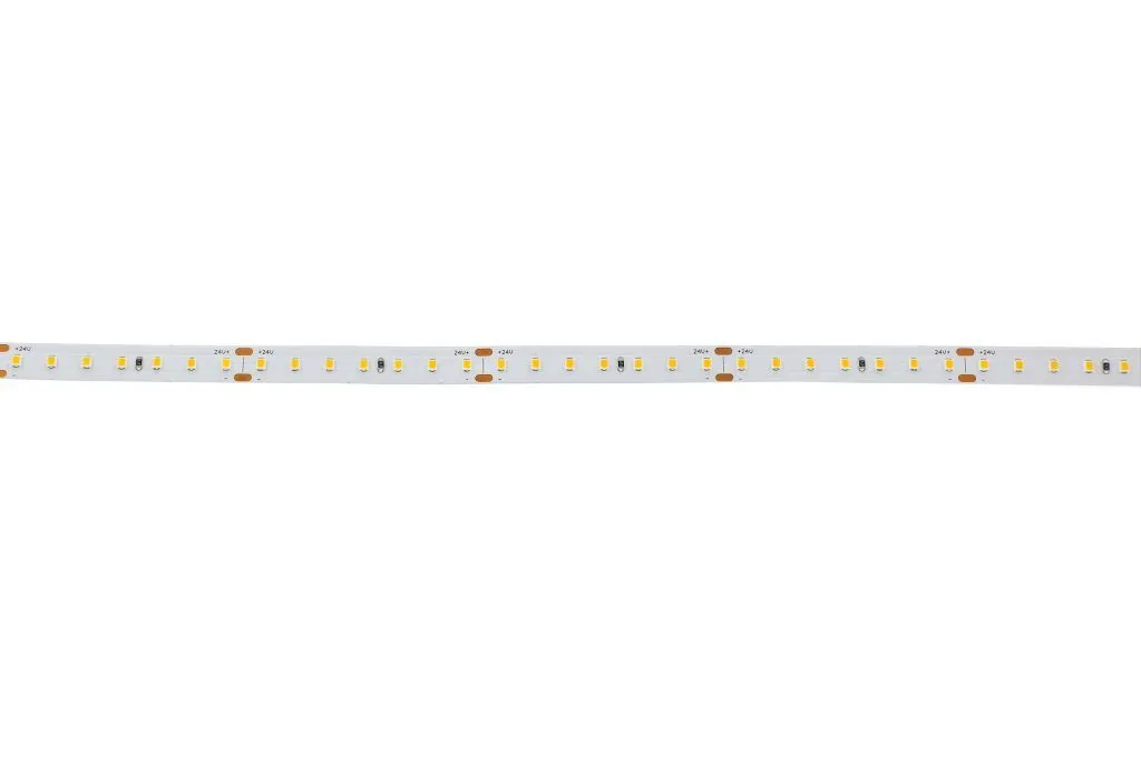 Synergy 21 LED Flex Strip 2022 warm white 24V 48W IP20 flexible LED strip with evenly spaced yellow LEDs and power markings Synergy 21 LED Flex Strip 2022 warm white 24V 48W IP20 flexible LED strip with evenly spaced yellow LEDs and power markings