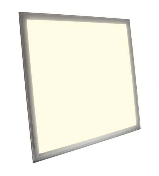 Synergy 21 LED light panel 598x598mm dual white CCT 40W, square thin white frame with glowing illuminated surface shown