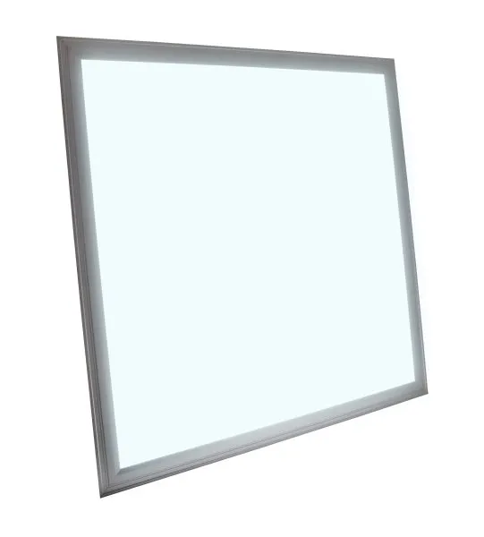 Synergy 21 LED light panel 598x598mm dual white CCT 40W, square thin white frame with glowing diffuser surface shown at an