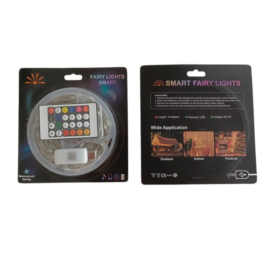 Гирлянда Synergy 21 Pixel Smart LED IP65 10 м с USB и приложением на упаковке с инструкциями и примерами использования в