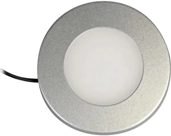 Synergy 21 Downlight Round / 3000K Silber / 12V / 76Ø x 10mm Möbelleuchte mit AMP Stecker