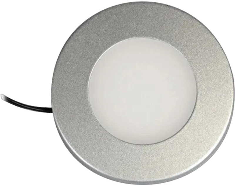 Synergy 21 Downlight Round / 3000K Silber / 12V / 76Ø x 10mm Möbelleuchte mit AMP Stecker