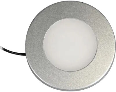 Synergy 21 Downlight Round / 3000K Silber / 12V / 76Ø x 10mm Möbelleuchte mit AMP Stecker