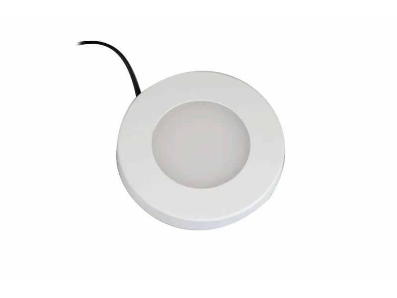 Synergy 21 Downlight Round / 3000K Weiß / 12V / 76Ø x 10mm Möbelleuchte mit AMP Stecker