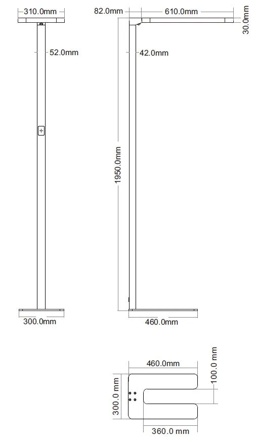 Synergy 21 LED office line Stehlampe weiss, dimmbar+daylight sensor