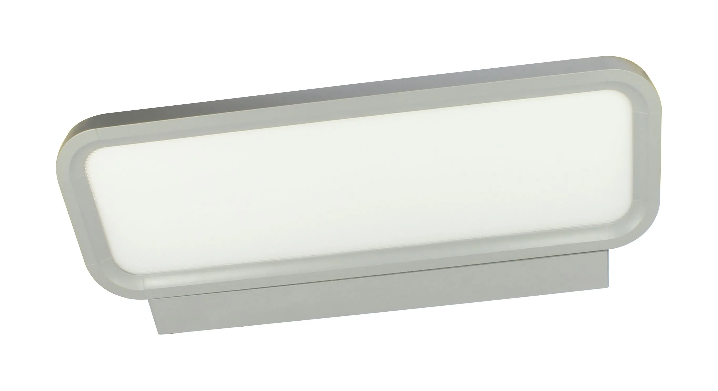 Synergy 21 LED office panel light in grey with frosted diffuser, dimmable fixture shown mounted on rectangular base for Synergy 21 LED office panel light in grey with frosted diffuser, dimmable fixture shown mounted on rectangular base for