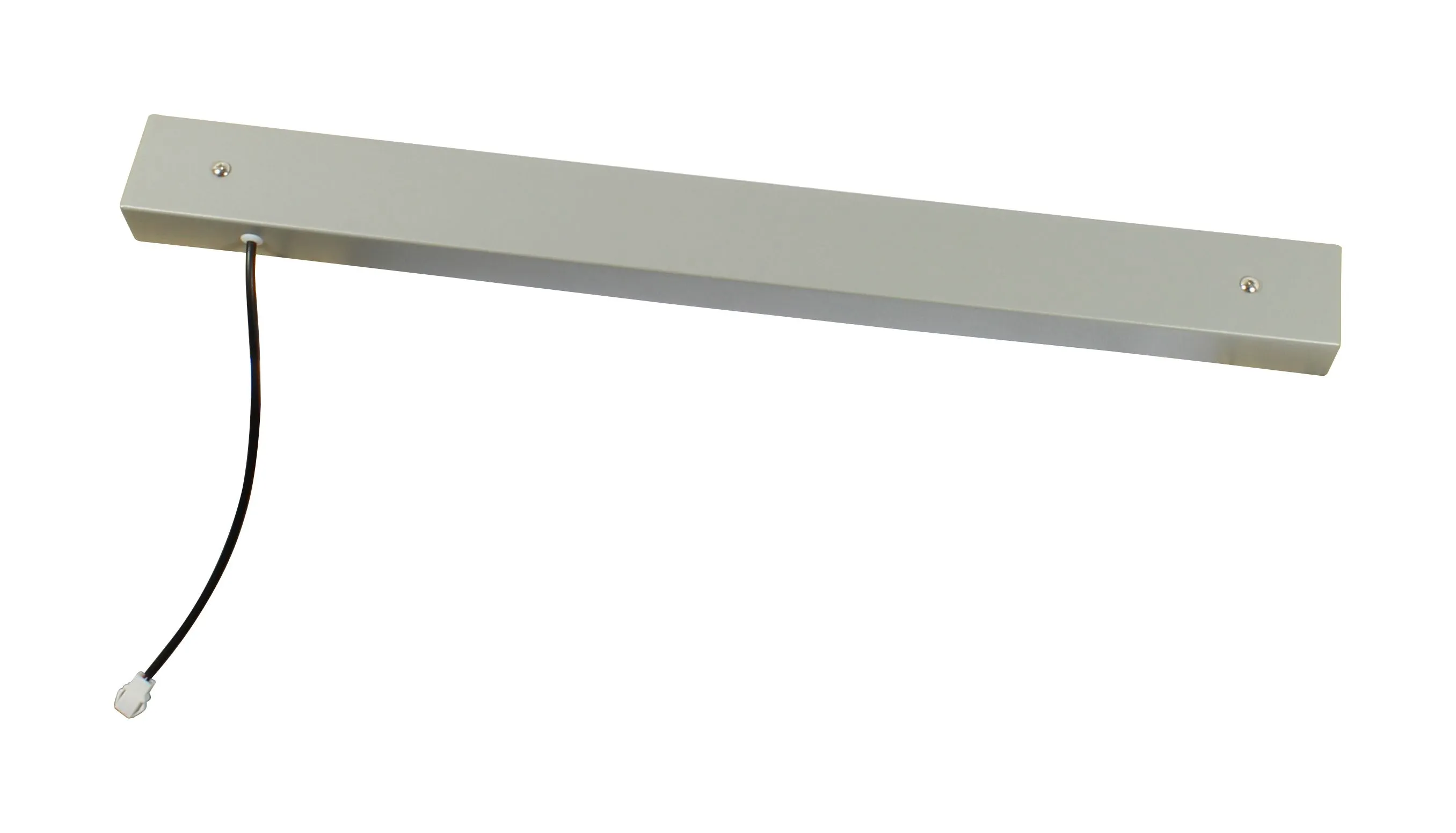 Panneau LED Synergy 21 gris dimmable pour bureau montré en vue basse avec câble d’alimentation noir et deux vis de fixation Panneau LED Synergy 21 gris dimmable pour bureau montré en vue basse avec câble d’alimentation noir et deux vis de fixation
