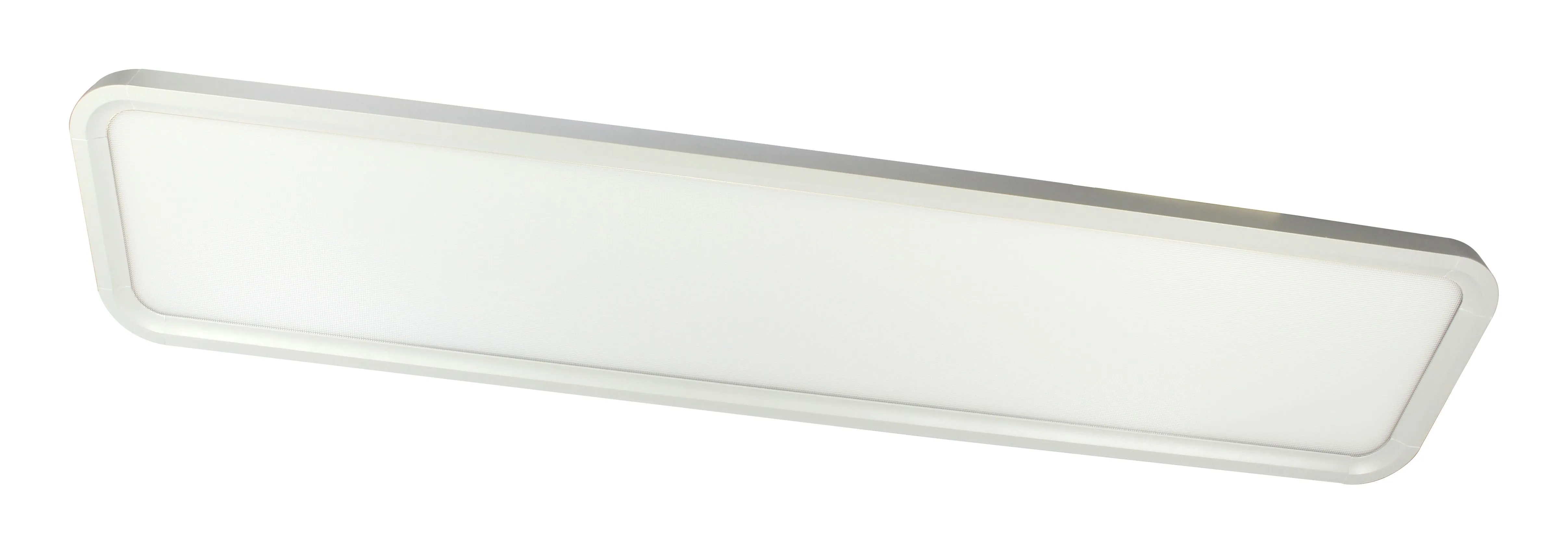 Panneau LED Synergy 21 pour bureau, plafonnier rectangulaire blanc à coins arrondis et cadre diffusant, dimmable pour