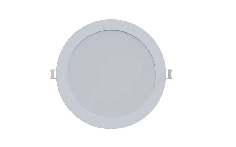 Pannello LED Synergy 21 Ultra Slim 18W CCT bianco 24V, luce circolare sottile con cornice bianca e diffusore satinato, clip
