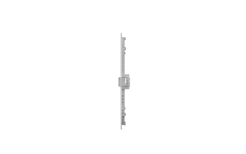 Pannello LED Synergy 21 Ultra Slim 18W dual white CCT da 24V visto di profilo con driver centrale integrato in versione Pannello LED Synergy 21 Ultra Slim 18W dual white CCT da 24V visto di profilo con driver centrale integrato in versione