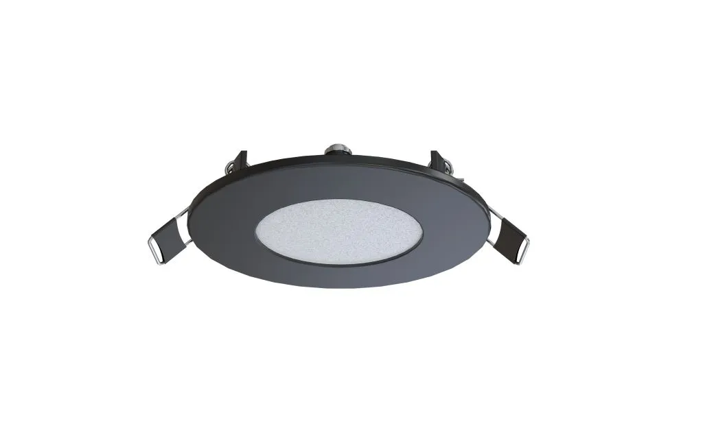 Светодиодный панельный светильник Synergy 21 LED Ultra Slim V6 3W с двойной цветовой температурой, чёрный круглый корпус с