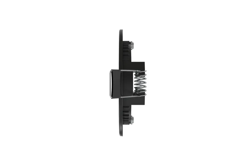 Светодиодная панель Synergy 21 LED Ultra Slim V6 3W чёрная с регулировкой температуры света, боковой вид с креплением на