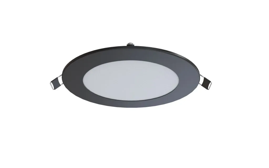 Synergy 21 LED Ultra Slim Panel V6 6W 3CCT Schwarz – flache runde LED-Deckenleuchte mit schwarzem Rahmen, milchweißer Synergy 21 LED Ultra Slim Panel V6 6W 3CCT Schwarz – flache runde LED-Deckenleuchte mit schwarzem Rahmen, milchweißer