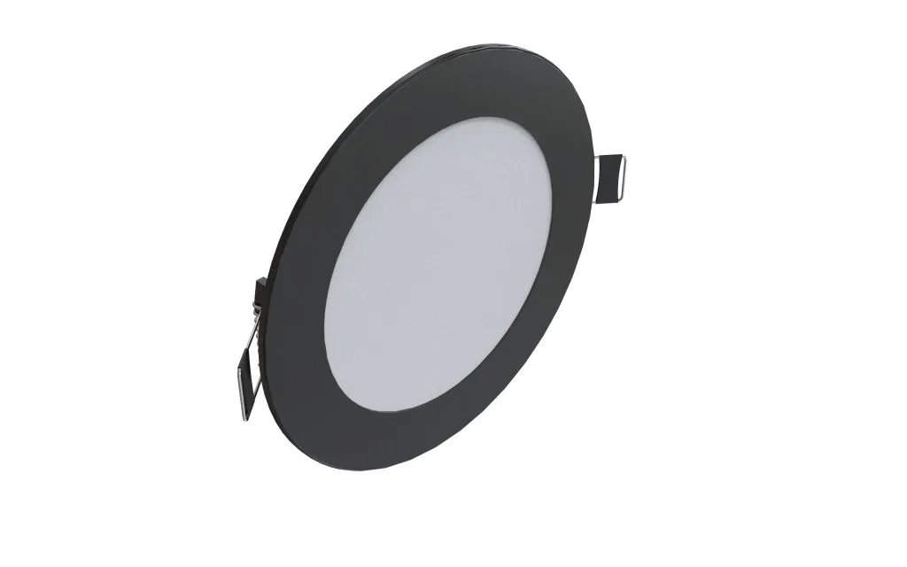 Synergy 21 LED Ultra Slim Panel V6 6W 3CCT Schwarz mit schwarzem Rahmen, weißer Streuscheibe und Federclips für Synergy 21 LED Ultra Slim Panel V6 6W 3CCT Schwarz mit schwarzem Rahmen, weißer Streuscheibe und Federclips für