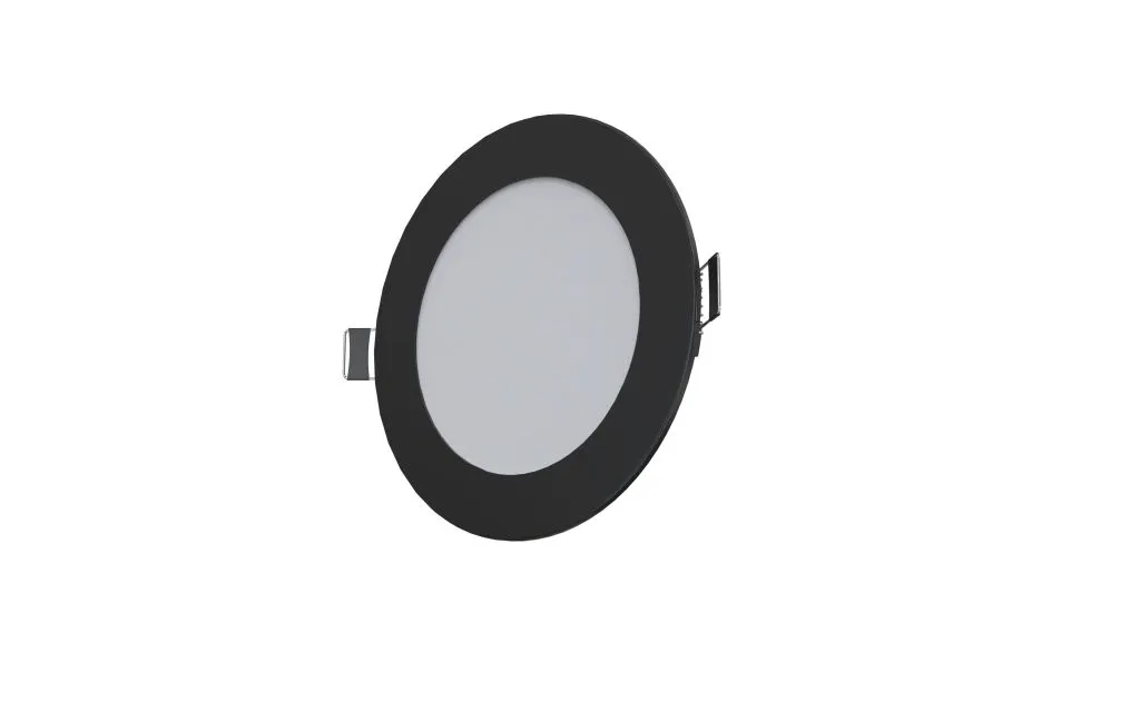 Synergy 21 LED Ultra Slim Panel V6 6W 3CCT in Schwarz mit schwarzem Rahmen, mattweißer Diffusorscheibe und silbernen Synergy 21 LED Ultra Slim Panel V6 6W 3CCT in Schwarz mit schwarzem Rahmen, mattweißer Diffusorscheibe und silbernen