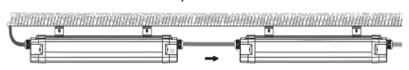 Synergy 21 LED Tri-proof Light 150cm tri-color milky link