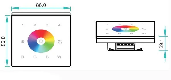 Synergy 21 LED Serie EOS 03 DMX RGB-W Wandtaster Touch weiss