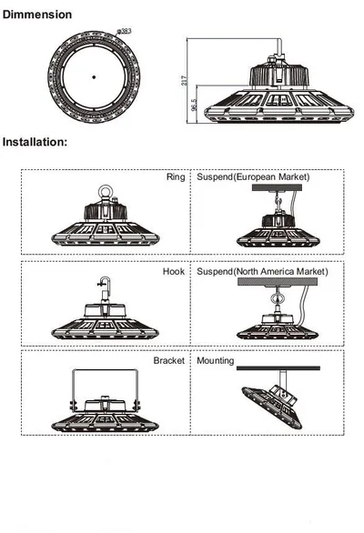 Synergy 21 LED Spot Pendelleuchte UFO 120W für Industrie/Lagerhallen nw 120°