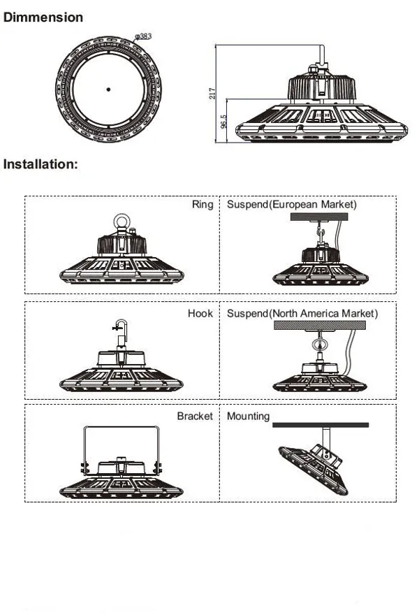 Synergy 21 LED Spot Pendelleuchte UFO 160W für Industrie/Lagerhallen nw 90°