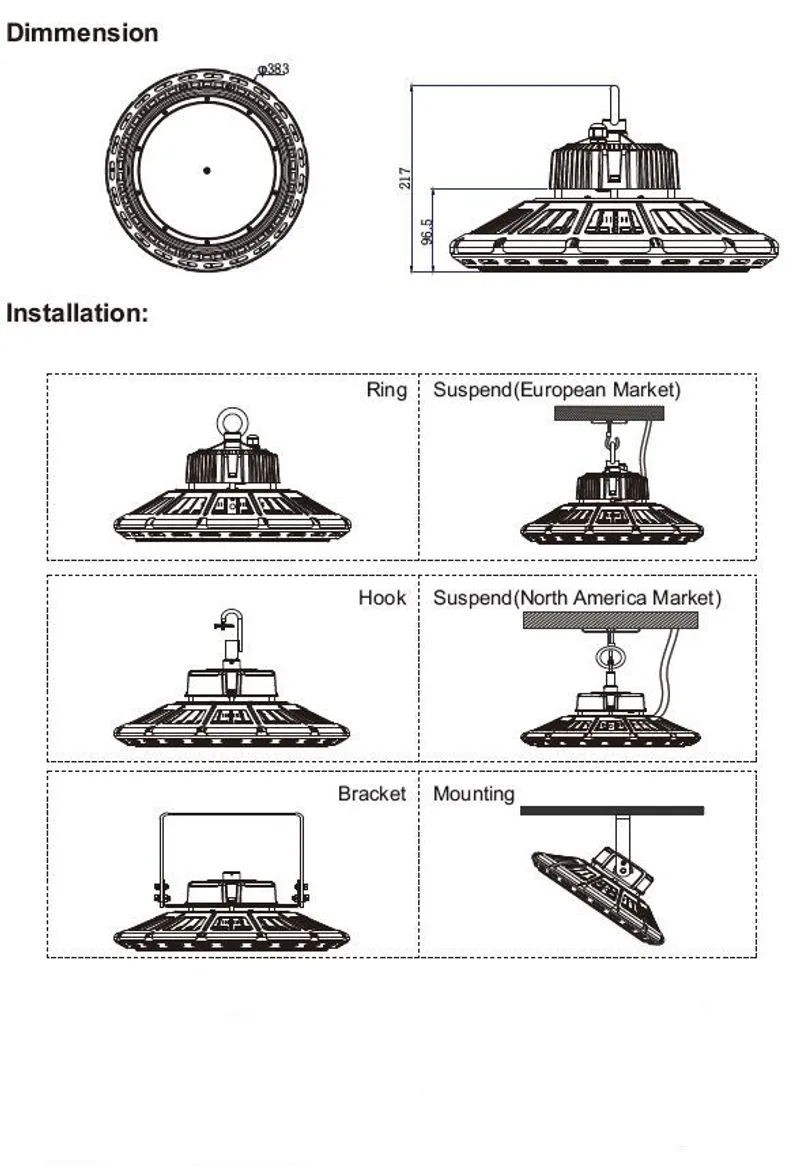 Synergy 21 LED Spot Pendelleuchte UFO 160W für Industrie/Lagerhallen nw 90°